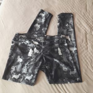 Basset Hound Leggings | Silver, Gray, Black. Patterned | Small